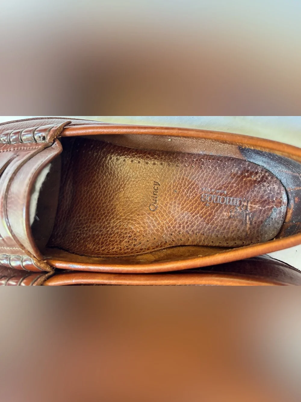 Allen Edmonds Quincy Men’s 10 Brown Leather Penny Loafers